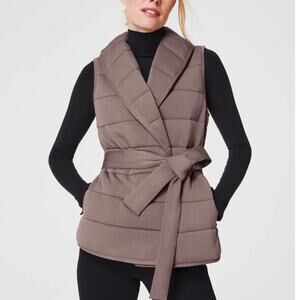 SPANX Vest Womens XL Quilted PrimaLoft Belted Puffer Sleeveless NWT
